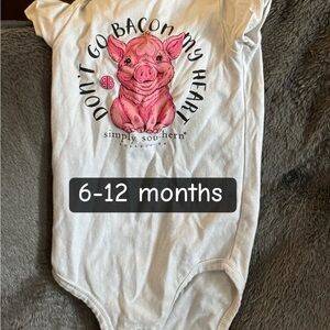 Simply Southern White Onesie with Pink Pig Design